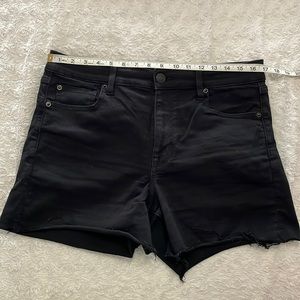 Black denim shorts